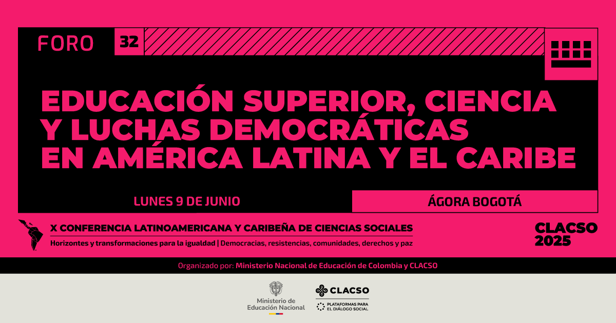 _CLACSO's tweet photo. ⌛ En minutos [FORO] 32: Educación Superior, ciencia y luchas democráticas en América Latina y el Caribe 🌎 #CLACSO2025

🔴 Sigue la transmisión en vivo: https://t.co/dh0FgTr8Qb https://t.co/8WMTvEeVJ7