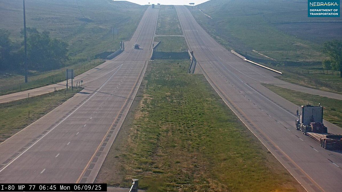 ☀️Monday morning views from around the state, courtesy of the Nebraska 511 map.

📍Hwy 77 near Ceresco
📍I-80 near Utica
📍Hwy 20 near Gordon
📍I-80 near Lodgepole

🔗511.nebraska.gov