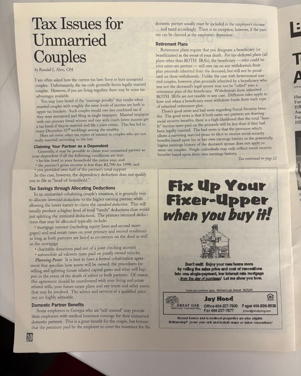 Be Gay, Do Business 💼 

The “Atlanta Executive Network News”, which began publication in the early 1990s, described itself as the “focal point for gay and lesbian business and professional people”. Rose holds 6 issues of “AEN News”, from October 1998 to April 1999.