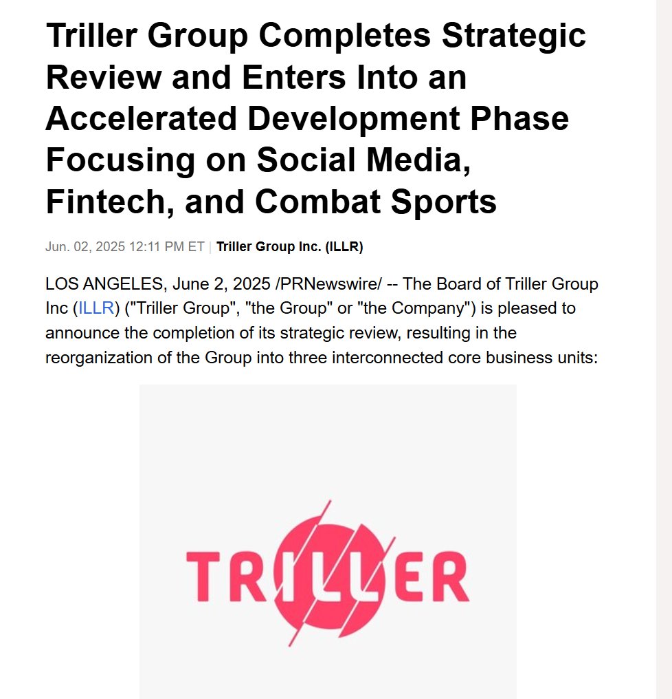 CrusaderX (@crusaderstocks) on Twitter photo $ILLR (Nasdaq: ILLR) As the Company enters into an exciting new phase of growth, it is implementing an accelerated 6-month timeline for development, financing, and rapid scaling of the Group's three core units. seekingalpha.com/pr/20123240-tr… @nasdaq <a href="/triller/">TRILLER</a>
<a href="/jctb1/">TDogzz 🇺🇲🌴.</a> <a href="/realsheepwolf/">SheepWolf 💫</a> $ILLR (Nasdaq: ILLR) As the Company enters into an exciting new phase of growth, it is implementing an accelerated 6-month timeline for development, financing, and rapid scaling of the Group's three core units. seekingalpha.com/pr/20123240-tr… @nasdaq <a href="/triller/">TRILLER</a>
<a href="/jctb1/">TDogzz 🇺🇲🌴.</a> <a href="/realsheepwolf/">SheepWolf 💫</a>