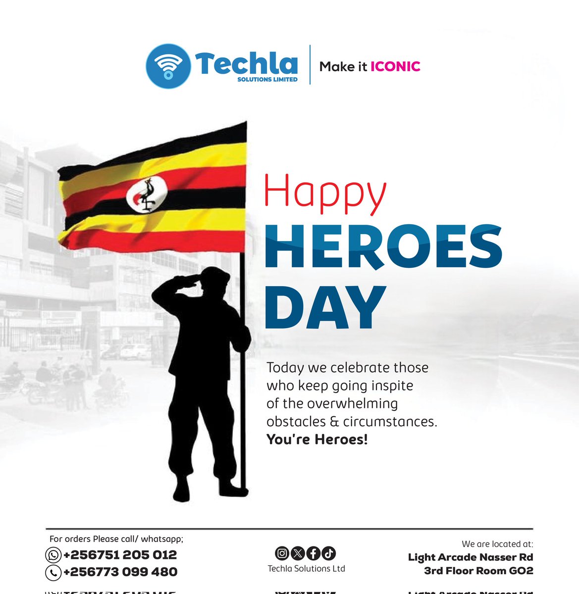 TechlaUganda's tweet photo. Happy Heros Day Uganda https://t.co/6JAlJKY7Xm