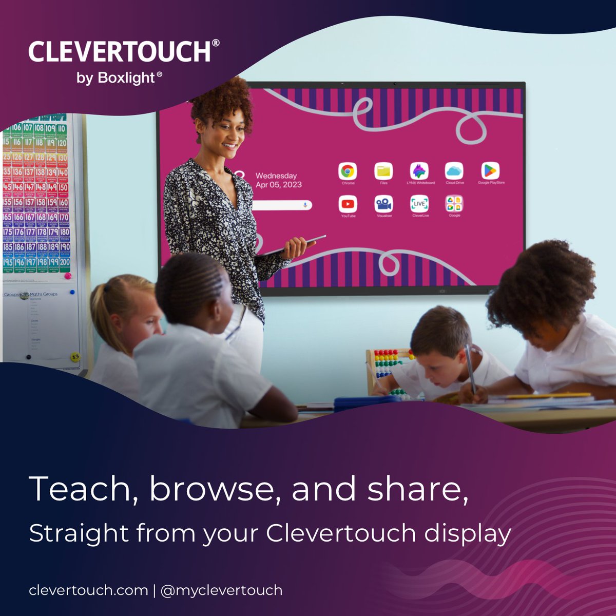 boxlightinc's tweet image. No laptop? No problem.
With built-in power and Google EDLA-certified Clevertouch displays, you can browse, teach and share, all from the screen.

Everything you need, right at your fingertips. Discover IMPACT Lux bit.ly/4jIGZ14

#EdTech #GoogleEDLA #InteractiveDisplays
