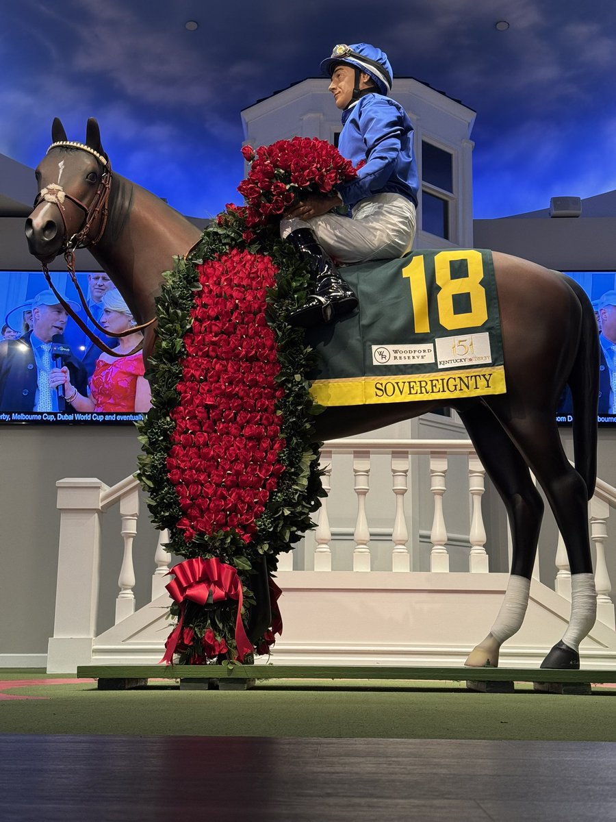 🏆 #MuseumMonday: Did y’all know our Winner’s Circle exhibit also features the newest Belmont Stakes champion? 😉🏇

Congrats to Sovereignty! 🎉

#DerbyMuseum #Derby151 #Belmont #Sovereignty #MuseumMonday