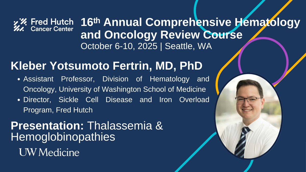 🔦 Faculty Spotlight: Kleber Yotsumoto Fertrin, MD, PhD, expert in thalassemia &amp; hemoglobinopathies, brings deep clinical and research insight to our Hem &amp; Onc Review Course.
 📍Seattle | 🗓️ Oct 6–10
uw.cloud-cme.com/MJ2601
<a href="/UWMedicine/">UW Medicine</a> <a href="/fredhutch/">Fred Hutch Cancer Center</a> <a href="/MollyTokaz/">Molly Tokaz</a> <a href="/RyanCassaday/">Ryan Cassaday</a>