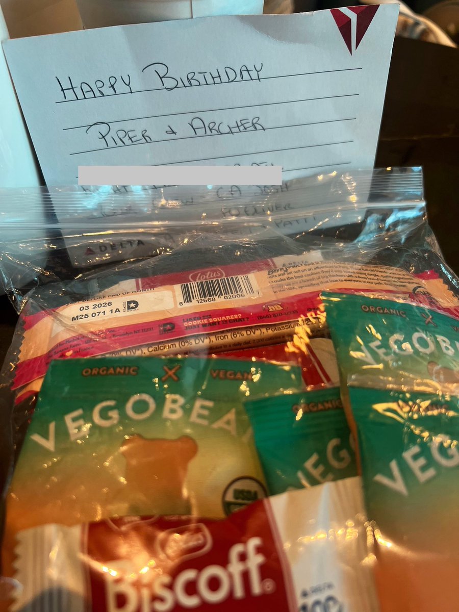 Shoutout to <a href="/Delta/">Delta</a> for the birthday wishes and bag of snacks! The best airline and crew in the industry. #keepclimbing #Delta