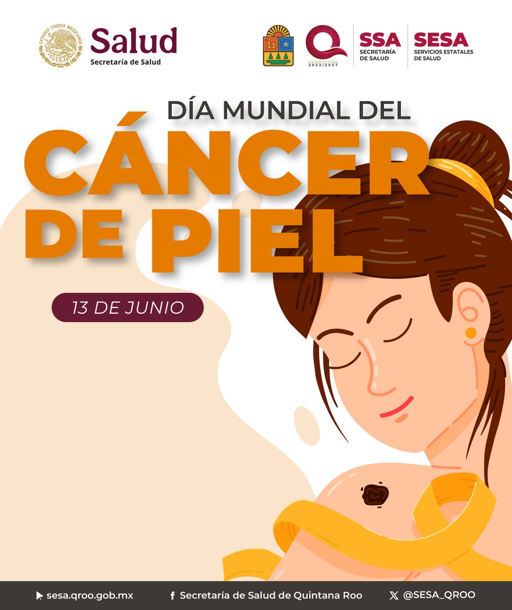 🧴☀️ ¡Cuida tu piel, cuida tu vida!
Detectarlo a tiempo puede salvarte la vida 🔬👩‍⚕️

👁️‍🗨️ Revisa tu piel con regularidad
👒 Usa protector solar todos los días
👨‍⚕️ Acude al médico ante cualquier cambio

Tu piel te protege todos los días… ¡Protégela tú también! 💛