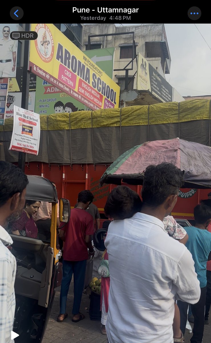 rickholic11's tweet photo. @PuneCityTraffic A Punjab-registered heavy truck (PB 22) was seen near a school zone in Uttamnagar, Pune at 4:48 PM — peak restricted hours. It's blocking public road &amp; poses a danger to kids. Please take strict action. Attached images for reference. https://t.co/rL5e4xFlLb