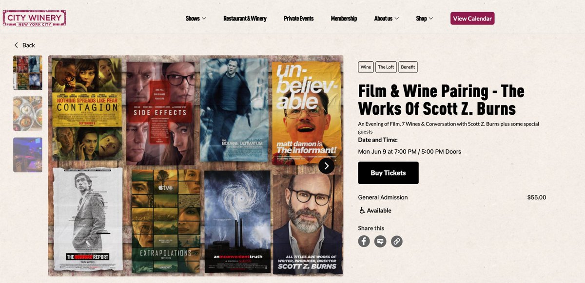 Hi everyone,

You're warmly invited to join us for a special Film &amp; Wine Pairing evening at City Winery NYC! 🍷🎬
Come enjoy a thoughtfully selected movie paired with delicious wines in a cozy, relaxed atmosphere.
citywinery.com/new-york-city/…