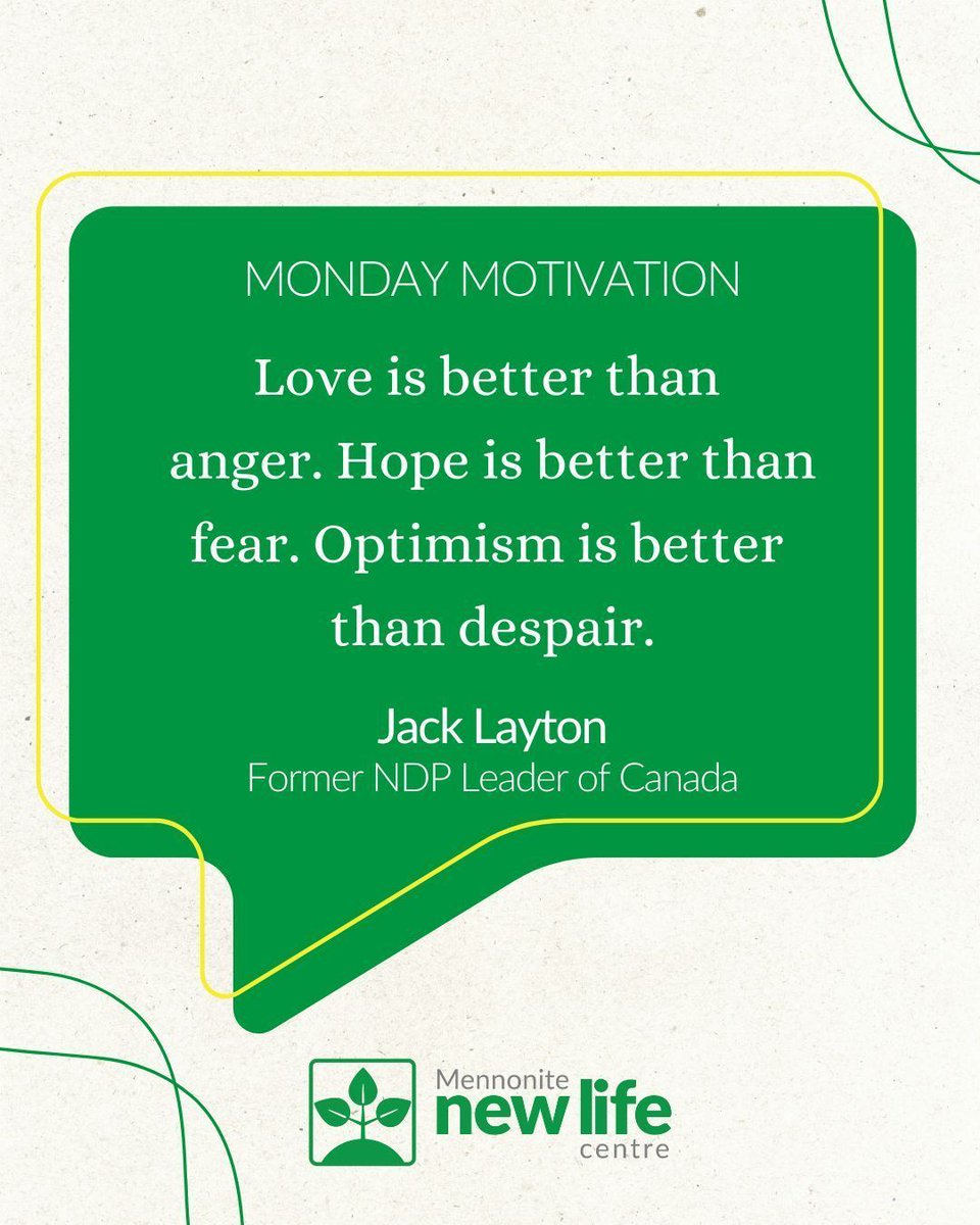 Hello, Monday! 🌷 

These powerful words from Jack Layton remind us that even in challenging times, we can choose love over anger. As summer unfolds, let’s move forward with hearts full of light and purpose.

#MotivationMonday #ChooseHope #Inspiration #MNLCT #JuneEnergy