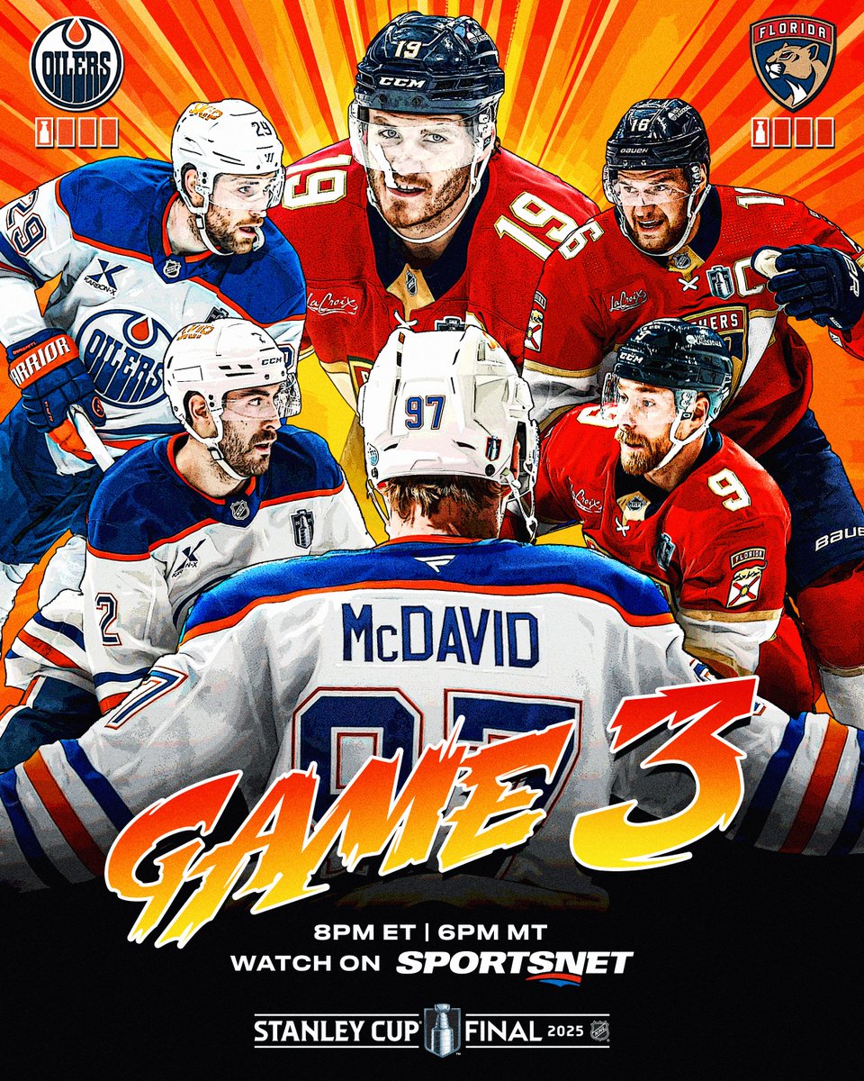 THE BATTLE FOR THE CUP HEATS UP IN SUNRISE ☀️

📺: #StanleyCup Final Game 3 coverage begins TONIGHT at 7:30pm ET / 5:30pm MT on Sportsnet