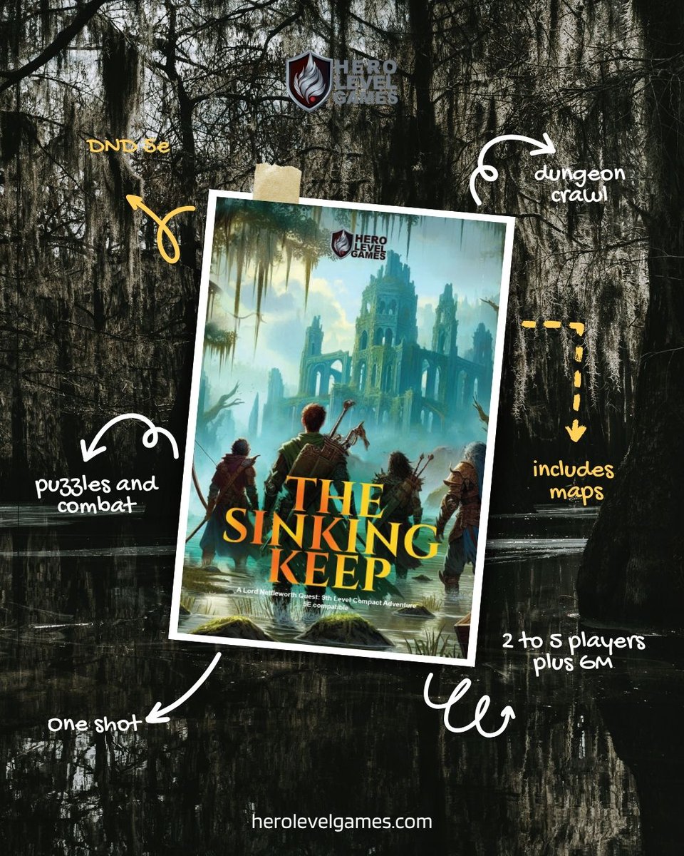The swamp is rising. The keep is sinking. Can your adventurers retrieve the Staff of Water-Wielding before it vanishes forever?
Start the quest now: herolevelgames.com/the-sinking-ke…