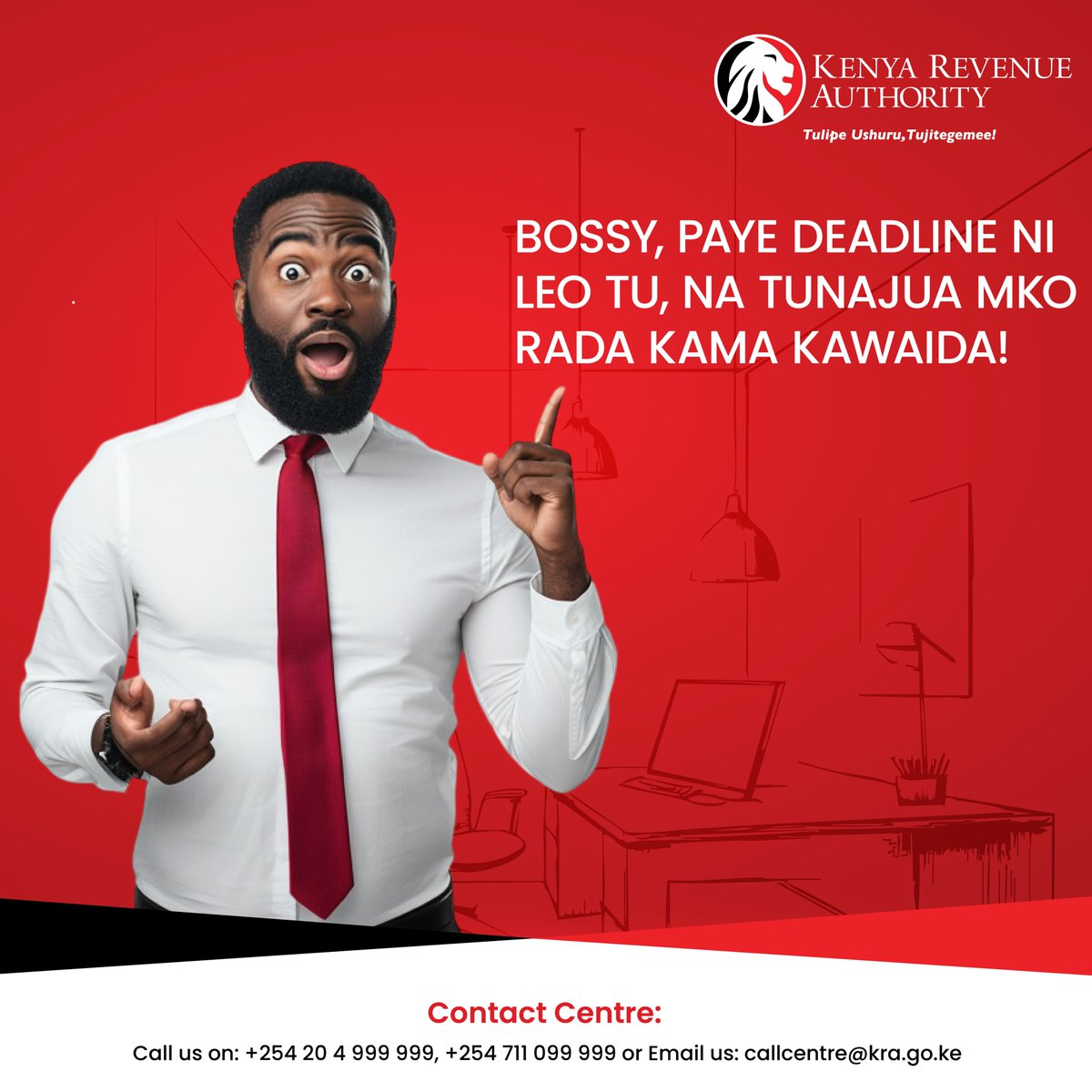 Kama hujafile bado, hii ni friendly reminder tu…

KRA si wa kukosa date, si ndio? 😉here’s the link: itax.kra.go.ke