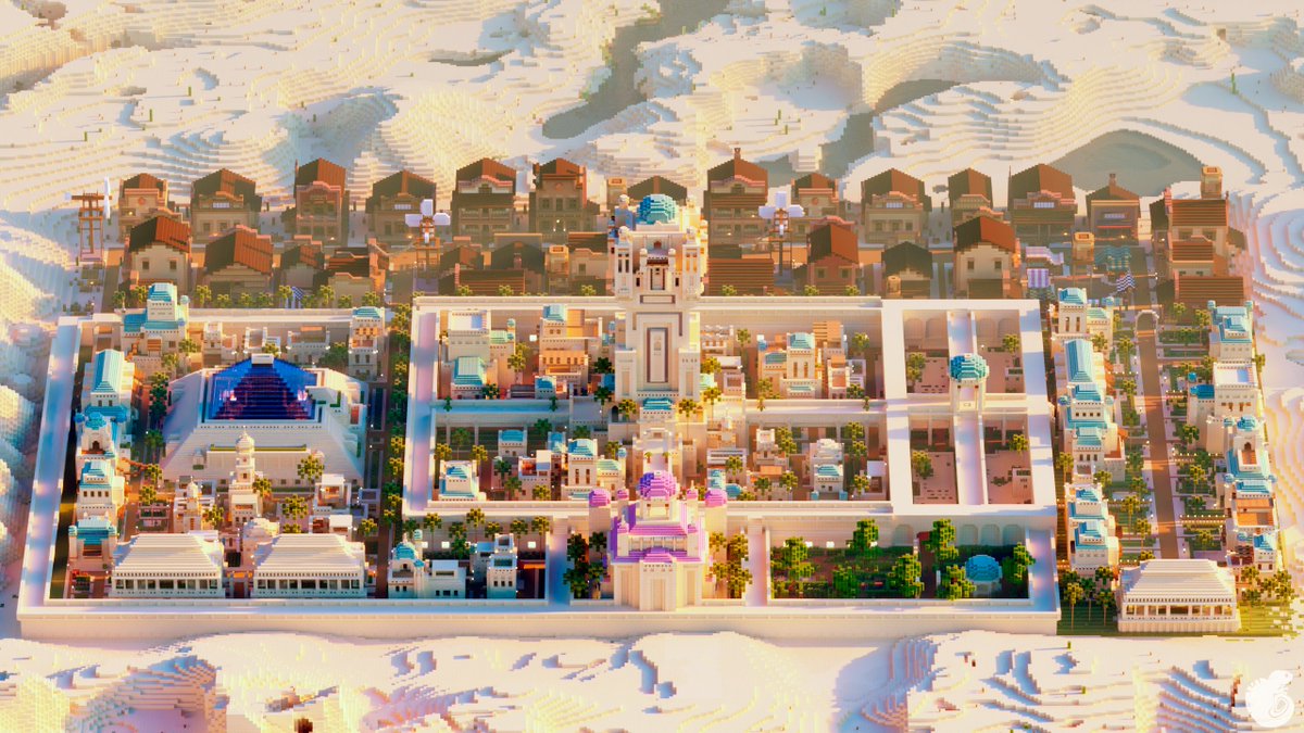 SandCastle Town — Spawn 🏛️
A big town where the elite and poverty can never coexist. In this town, lawlessness and dishonest governance thrive.  

Build by
Tonyako
<a href="/arocuis/">Arocuis</a>
<a href="/poolluck1/">poolluck_</a>

Render by
<a href="/deltadromeo/">Deltadromeo</a>
#minecraftbuilds #minecraftart #minecraft #minecraft建築コミュ