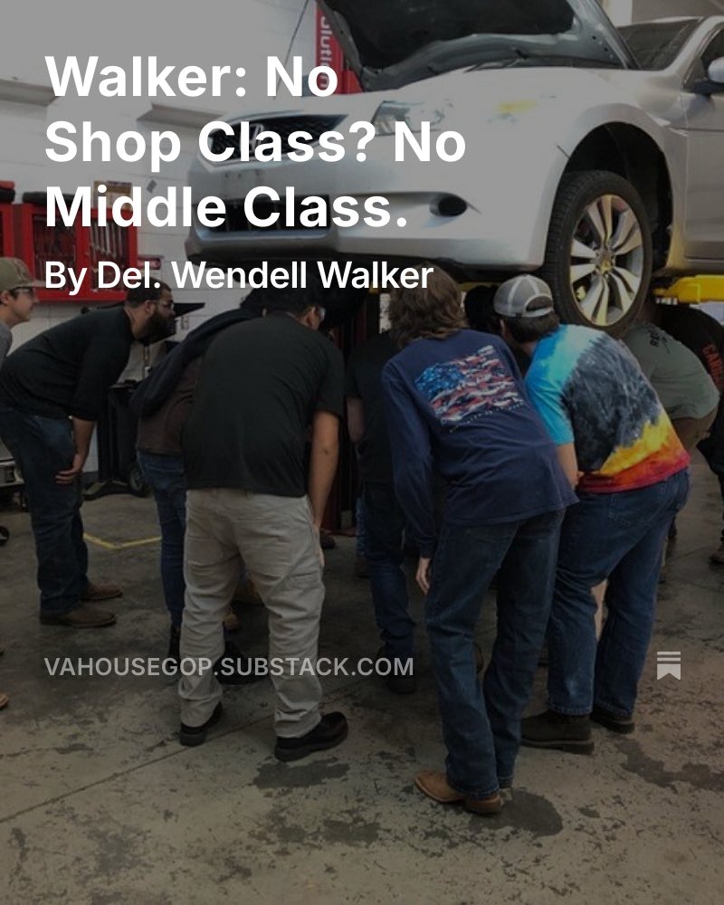 We can't rebuild our workforce without bringing back shop class. Read more in my op-ed: “No Shop Class? No Middle Class.” ⬇️
vahousegop.substack.com/p/walker-no-sh…