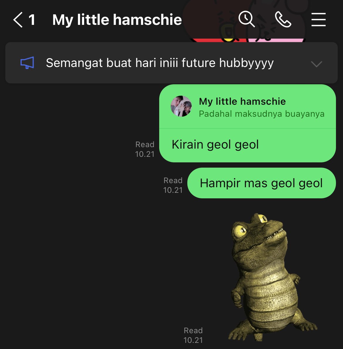 jevinche's tweet photo. Kata kio stiker ini mirip aku, emang tipemu buaya bergeol ya? @chizzukeikeu https://t.co/vxvLsAA0vZ