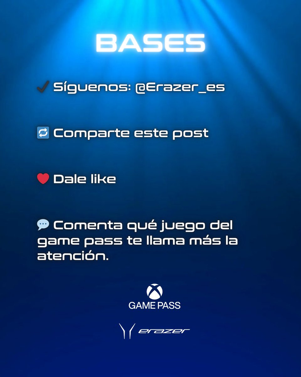 🎮👾 ¡SORTEAMOS 1 CÓDIGOS DE 1 MES DE GAME PASS ULTIMATE!

Vicia a los mejores juegos con Xbox Game Pass Ultimate de Microsoft:
  Clair Obscur: Expedition 33
 🏗 Anno 1800
 ⚔ Towerborne 
 🌍 Far Cry 4
 🎖 Call of Duty: Modern Warfare II 
...¡y más!

Bases del sorteo:
✔
