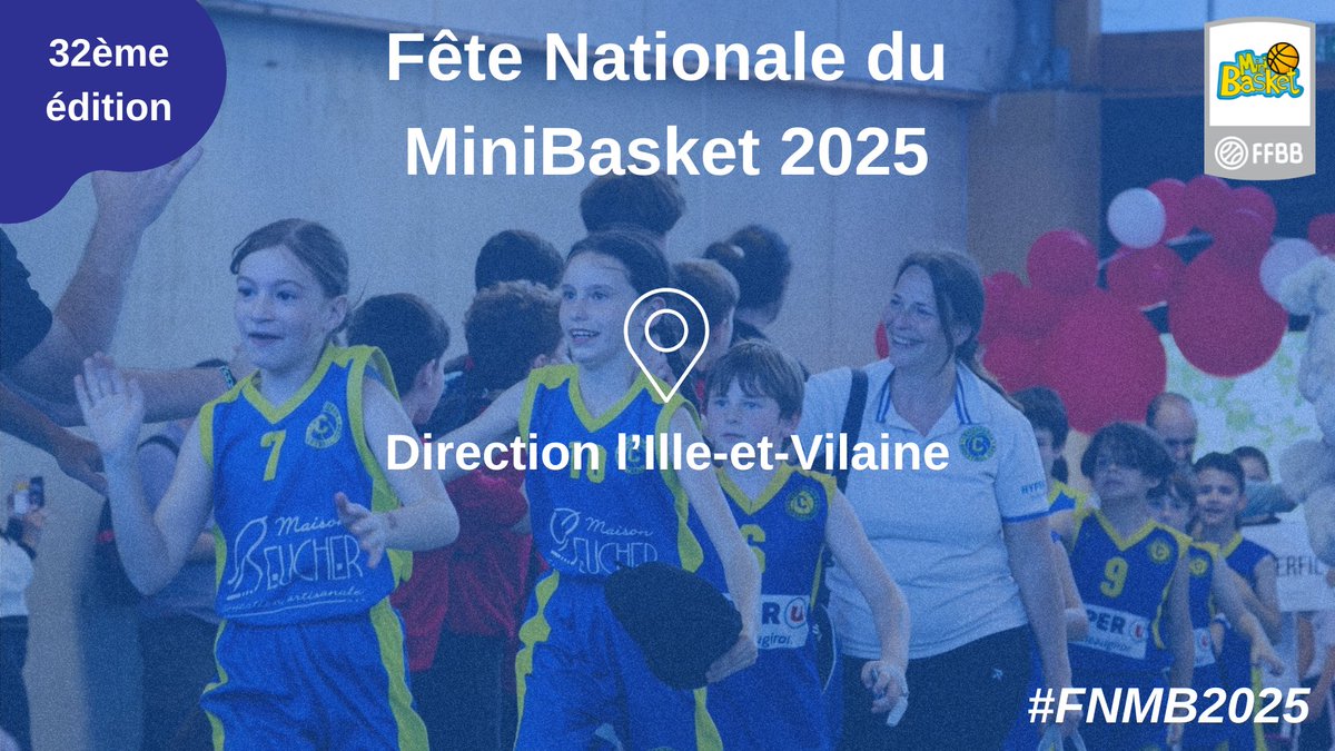 ffbasketball's tweet photo. "C'est l'évènement de l'année !"
Aujourd’hui, direction la Bretagne, à Pacé (Ille-et-Vilaine), à la découverte de l’organisation de la #FNMB2025 menée par le Comité 35.
#MINIBASKET #JEUNESSE https://t.co/CMHF0woFvn