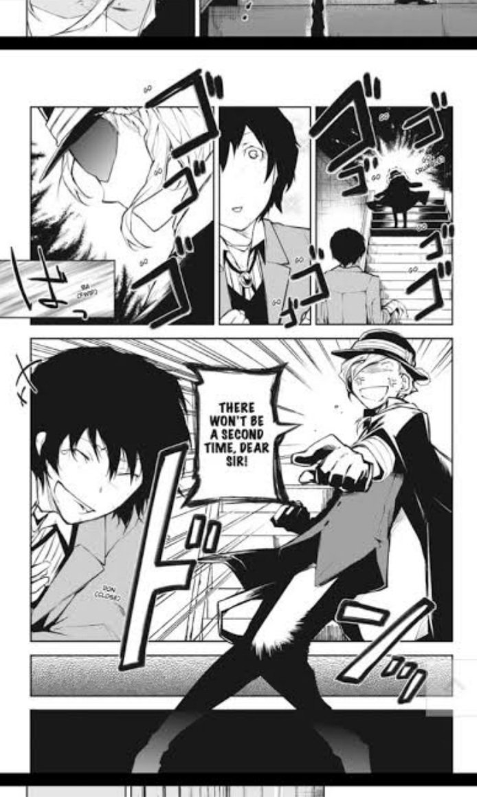 spacecollei's tweet photo. I will NEVER EVER forgive bones for removing dazai's laugh/reaction https://t.co/k6leO4eDRT