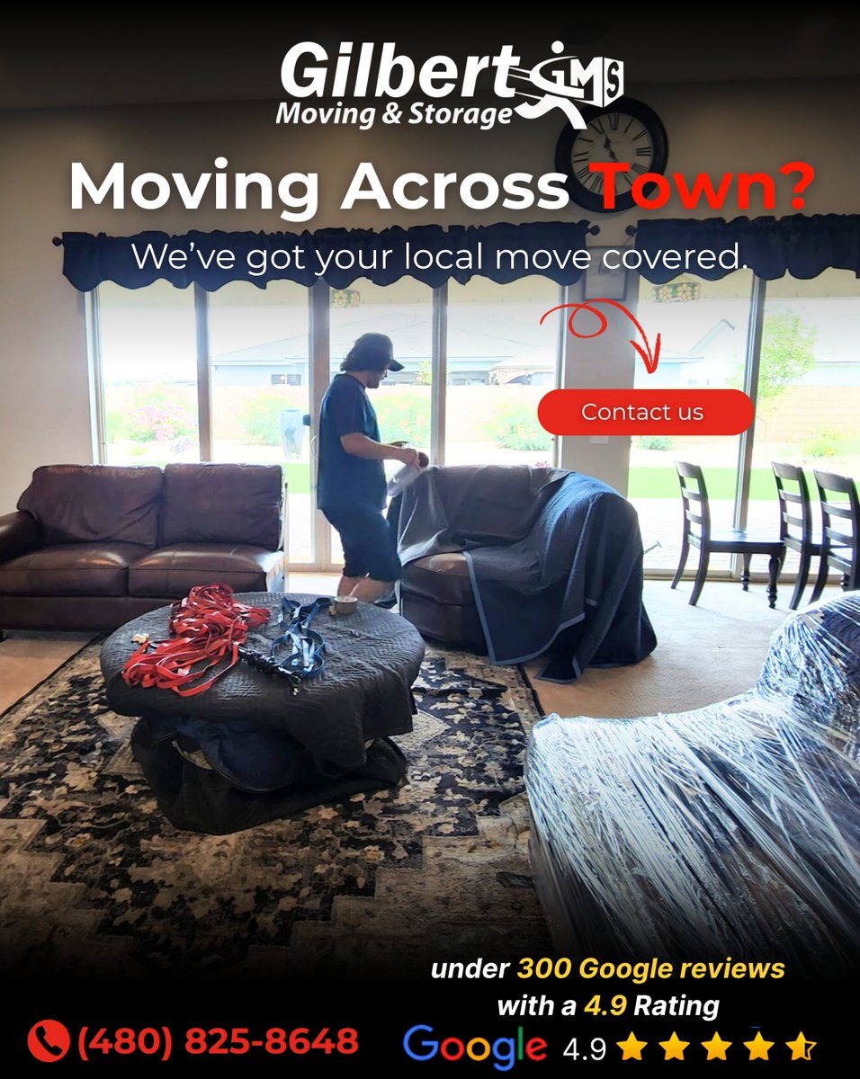 GilbertMoving's tweet image. 🚚 Moving across town? Gilbert’s Moving &amp;amp; Storage makes it stress-free! With a 4.9-star rating &amp;amp; 300+ reviews, trust us to handle your move with care. 🏠📦

Contact us today!
📞 (480) 825-8648
#GilbertsMoving #LocalMove #5StarService