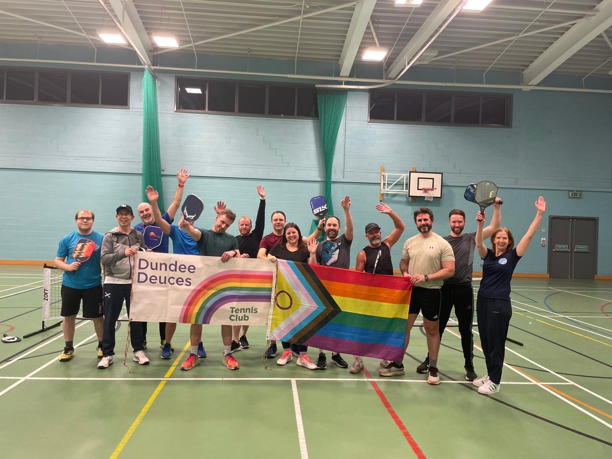 sportscotland's tweet image. #SportForAll | Dundee Deuces are an inclusive tennis and pickleball club with the goal to create positive and welcoming spaces for the LGBTQ+ community. 

The club grown to over 60 members – the majority of which have never picked up a racket before.

👇
sportfirst.sportscotland.org.uk/articles/game-…