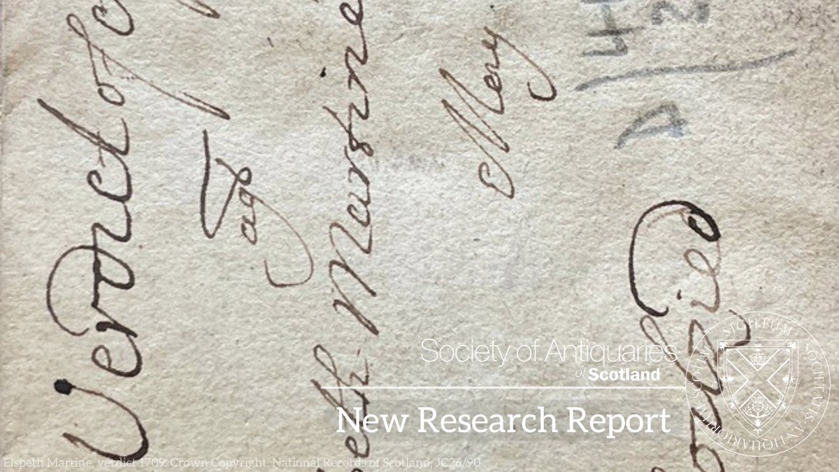 NEW RESEARCH REPORT: A history of Scotland in 15 violent crimes: gender, society and the law

Read the report by Dr Louise Heron, who was awarded a Society grant to visit <a href="/NatRecordsScot/">NatRecordsScot</a> to explore evidence of violence in Scotland’s archives: socantscot.org/society-funded…
