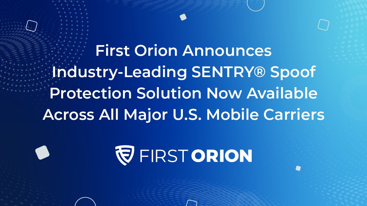 📢 Big news! Our call blocking solution, SENTRY™, is now available across all major U.S. mobile carriers. 

Learn more: hubs.ly/Q03rf5Kg0

#FirstOrion #SENTRYCallBlocking #SENTRYSpoofProtection #BrandedCalling
