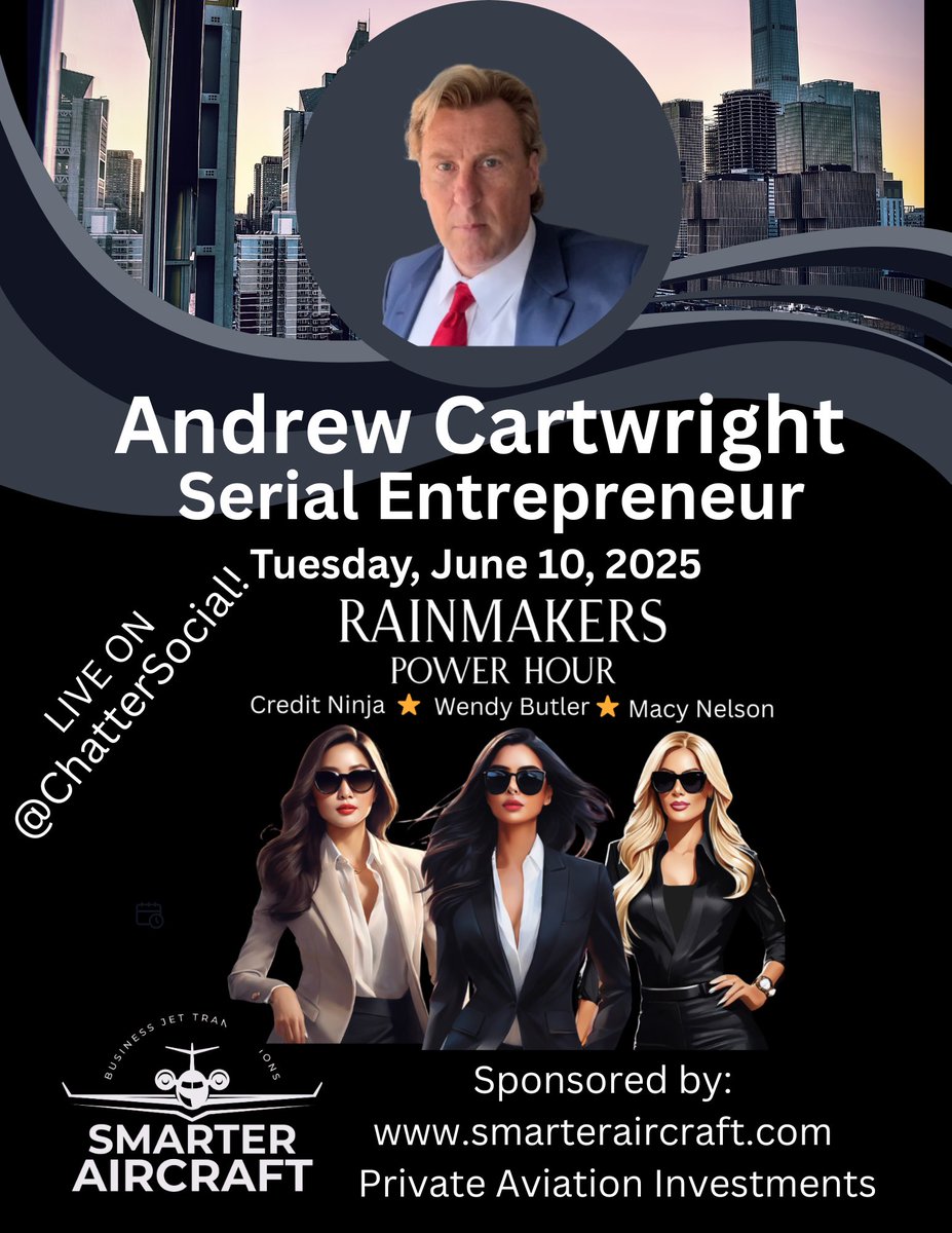 Wendy Butler Official (@thewendybutler) on Twitter photo You have seen him on TV ⭐️and on YouTube, now you can see him on our podcast!
Join <a href="/CreditNinja8/">creditninja</a> , <a href="/MacyNelson13/">MacyNelson</a> and myself on the Rainmakers Power Hour as we interview the one and only <a href="/Andrewcart07/">Andrewcartwright07</a> who will be talking about becoming a millionaire 💰by age 17, building 32 You have seen him on TV ⭐️and on YouTube, now you can see him on our podcast!
Join <a href="/CreditNinja8/">creditninja</a> , <a href="/MacyNelson13/">MacyNelson</a> and myself on the Rainmakers Power Hour as we interview the one and only <a href="/Andrewcart07/">Andrewcartwright07</a> who will be talking about becoming a millionaire 💰by age 17, building 32