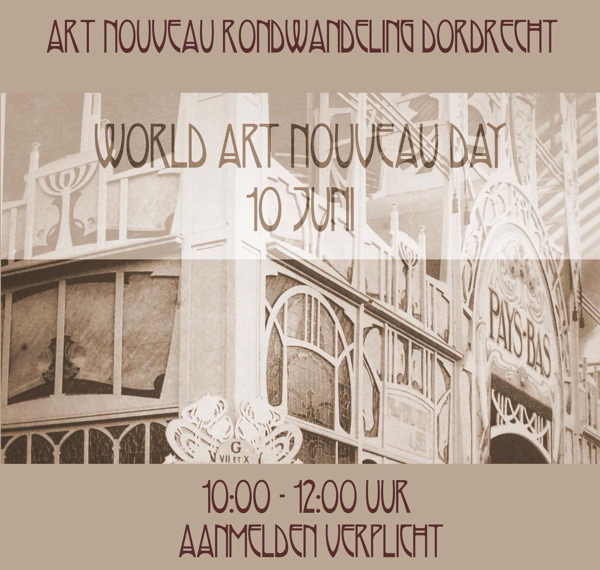 Morgen, op 10 juni 2025, verzorg ik weer een ArtNouveau rondwandeling door het centrum van Dordrecht. Er zijn nog een paar plekjes dus je kunt je nog opgeven! 
maisonartnouveau.nl/art-nouveau-wa…