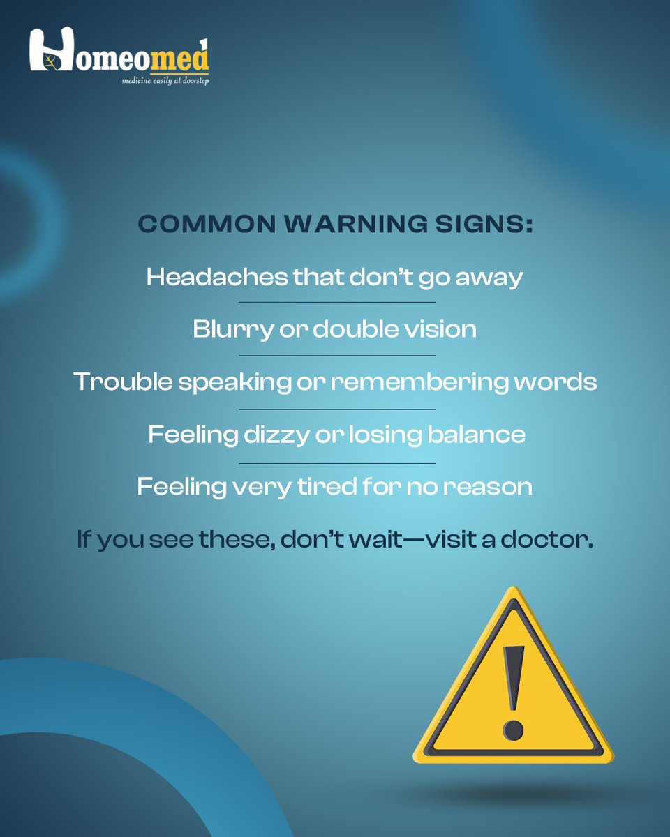 Homoeomedsdotin's tweet photo. Not all headaches are harmless. 
Sometimes, your body whispers before it screams — don’t ignore the signs.
From blurry vision to sudden fatigue, knowing the symptoms of a brain tumour can save a life — maybe yours.
Early checkups = early chances of treatment. 
Stay informed. https://t.co/rjgtV3BwII
