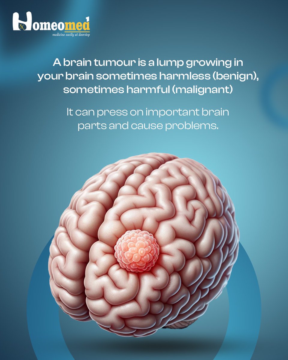 Homoeomedsdotin's tweet photo. Not all headaches are harmless. 
Sometimes, your body whispers before it screams — don’t ignore the signs.
From blurry vision to sudden fatigue, knowing the symptoms of a brain tumour can save a life — maybe yours.
Early checkups = early chances of treatment. 
Stay informed. https://t.co/rjgtV3BwII