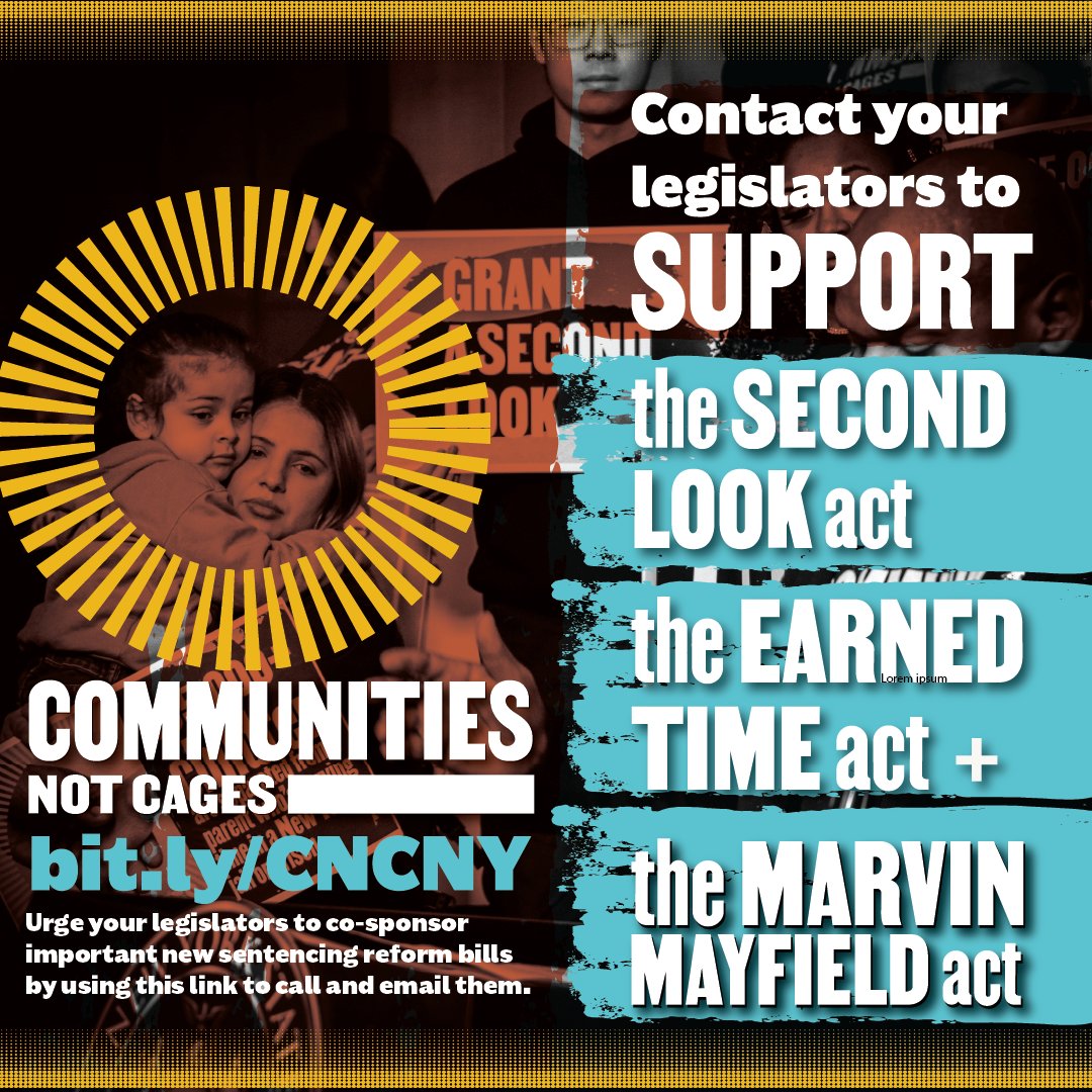Can't make the call party? You can still take action for #CommunitiesNotCages.  Use our easy tool to contact legislators and demand they end racist and unjust sentencing: bit.ly/CNCNY.