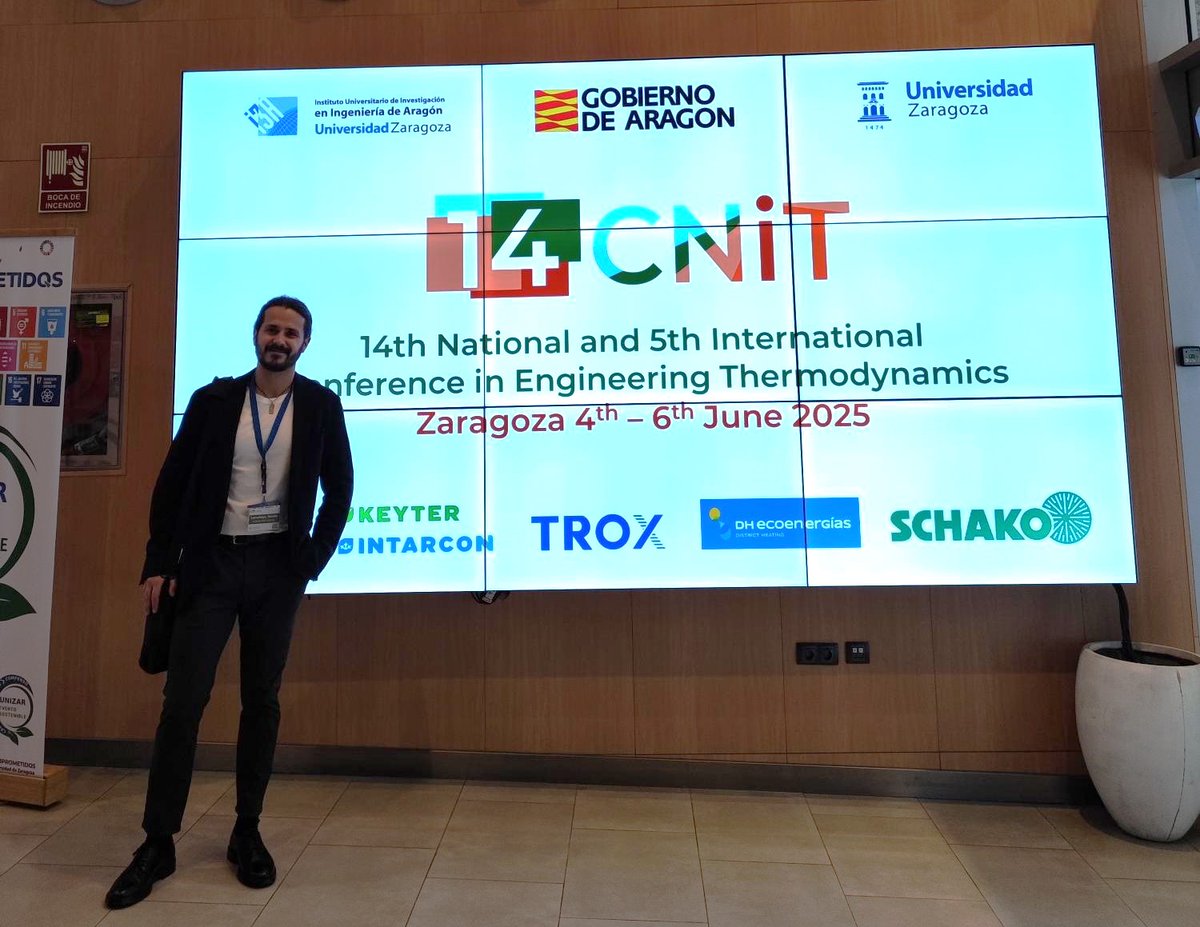 CIDETEC_'s tweet image. ⚡Manex Larrañaga Ezeiza, researcher at #CidetecEnergyStorage, participated in the 𝟏𝟒𝐭𝐡 𝐍𝐚𝐭𝐢𝐨𝐧𝐚𝐥 𝐚𝐧𝐝 𝟓𝐭𝐡 𝐈𝐧𝐭𝐞𝐫𝐧𝐚𝐭𝐢𝐨𝐧𝐚𝐥 𝐂𝐨𝐧𝐟𝐞𝐫𝐞𝐧𝐜𝐞 𝐢𝐧 𝐄𝐧𝐠𝐢𝐧𝐞𝐞𝐫𝐢𝐧𝐠 𝐓𝐡𝐞𝐫𝐦𝐨𝐝𝐲𝐧𝐚𝐦𝐢𝐜𝐬 (#14CNIT), held in Zaragoza from June 4–6.