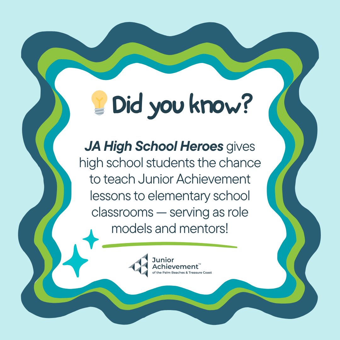While school is out for summer, we’re already gearing up for an exciting new year — and now’s the perfect time to learn more about how JA programs like this make a difference.

💡 Did you know? JA High School Heroes gives high school students this unique opportunity.