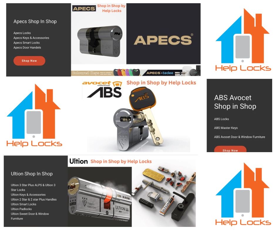 Have you visited our online shops ???

ABS shop: helplocks.com/abs-avocet-har…

APECs shop: helplocks.com/apecs-shop-in-…

Ultion shop: helplocks.com/ultion-shop-in…

TS007 3 Star Snap Safe Locks
Smart Locks
Keys &amp; Accessories 
Door &amp; Window Furniture 
2 Star Handles
High Security Padlocks