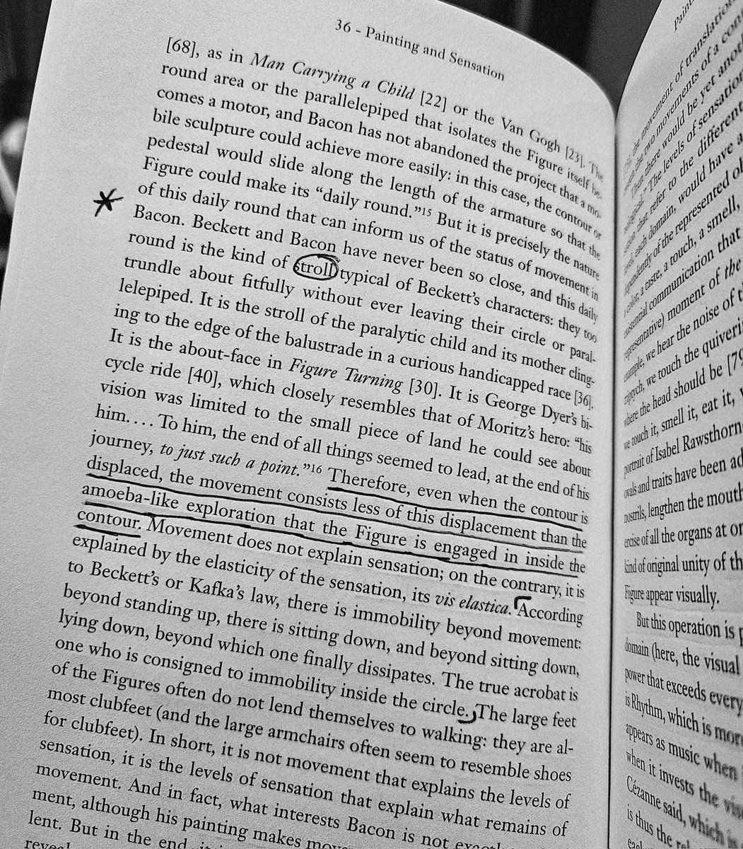 According to Beckett's or Kafka's law, there is immobility beyond movement: beyond standing up, there is sitting down, and beyond sitting down, lying down, beyond which one finally dissipates. The true acrobat is one who is consigned to immobility inside the circle.

--Deleuze