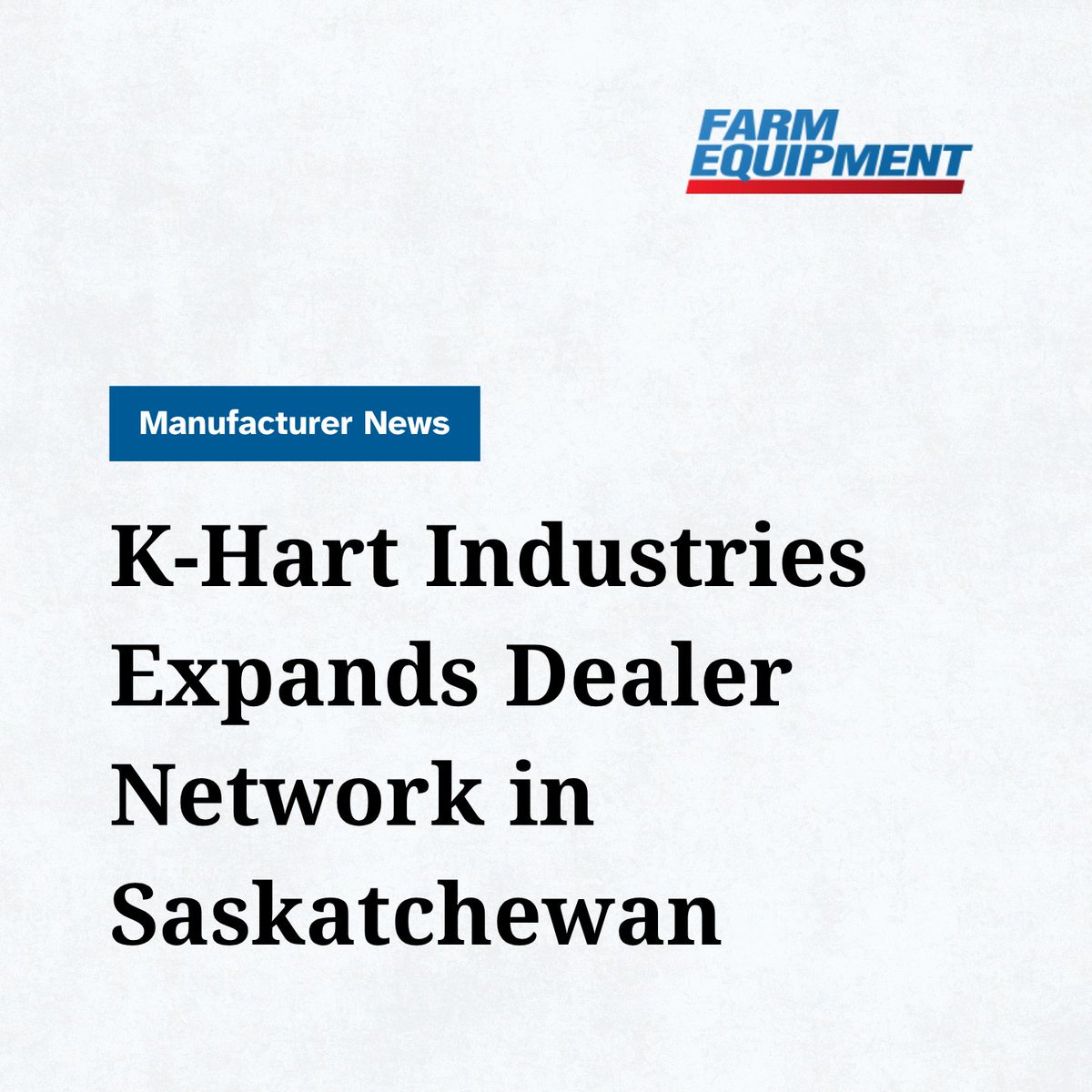 @Khartindustries, Winnipeg-based manufacturer of the farm machinery designed for sustainable agriculture, welcomes <a href="/RedheadEquip/">Redhead Equipment</a> as its newest dealer, providing sales, service and parts support for farmers throughout Saskatchewan.

🔗 Read mor : ow.ly/e1TU50W6h1c