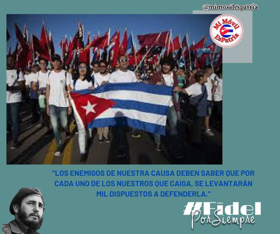 🇨🇺 #UnidosXCuba avanzamos, a pesar de los obstáculos. La #RevoluciónCubana continúa adelante, desde las causas más nobles y justas.
#FidelPorSiempre.