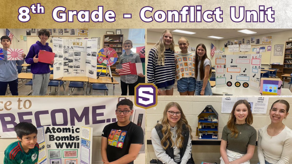 The 8th grade class wrapped up their conflict unit by presenting on historical conflicts that sparked positive change. Their work highlighted the power of resilience, activism, and transformation through history. 👏