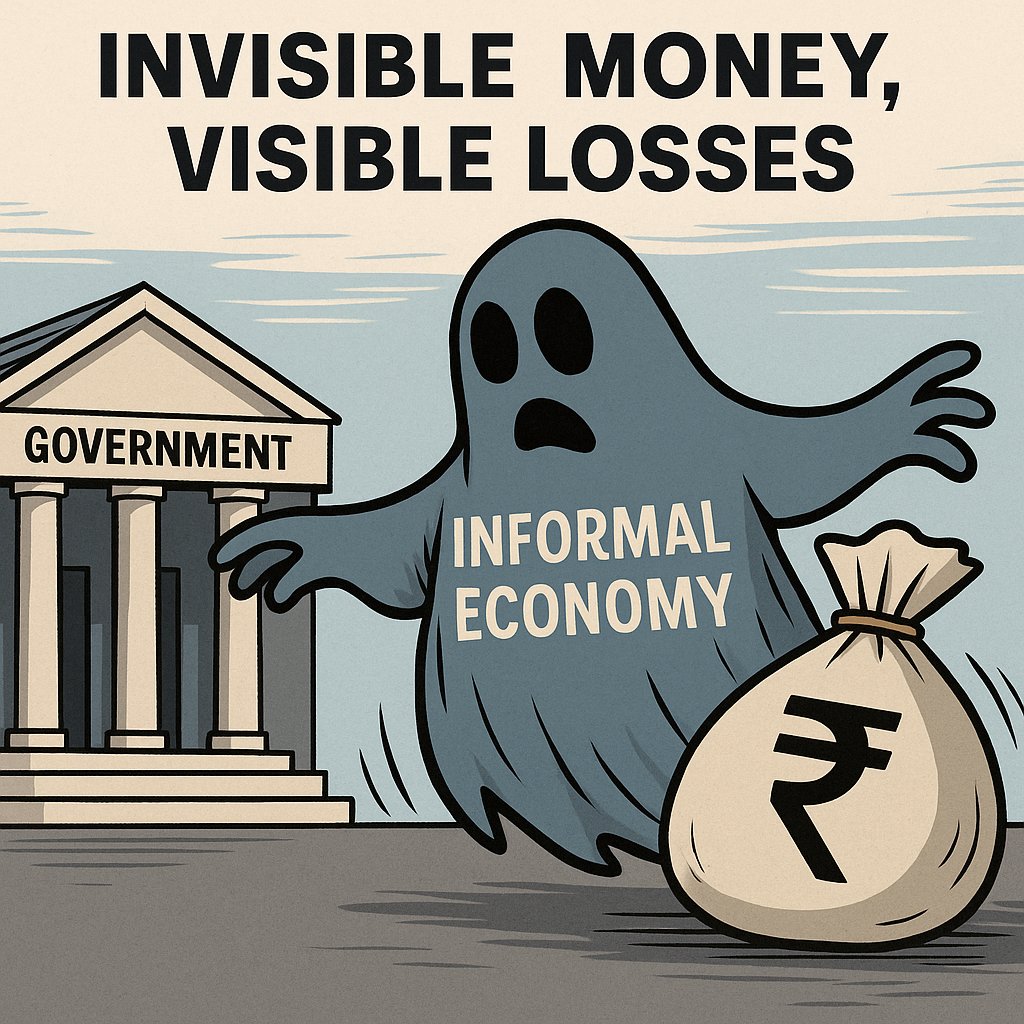 ReformDesh's tweet photo. 👻 India’s real villain? 20 to 40% Informal Economy haunts our growth.
No tax. No records. But huge losses.
We don’t need more freebies. We need reforms.

Time to #FixInformalEconomy &amp; #StopFreebies
@PMOIndia @FinMinIndia — are we serious yet? https://t.co/fkKQ28fy36