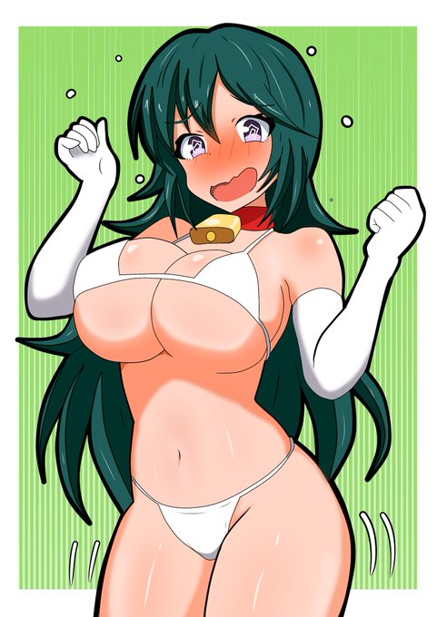 手袋+首輪+マイクロビキニ柊琴葉🎉
#ハチナイ 