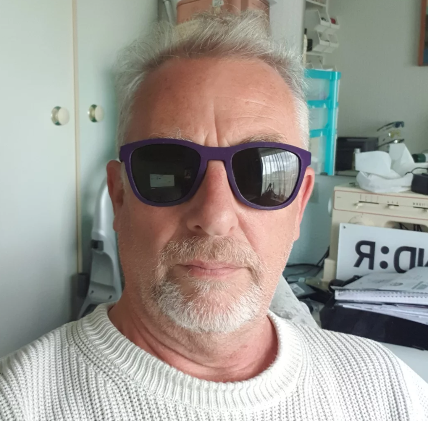 I am not the best model, but I am the founder wearing the Hizashi as a pair of sunglasses with a deep purple finish. 3D printed with a polarized lens. Just to show you guys why it is worth getting behind this project. It is still early days albeit I am 3 years in! It is all about