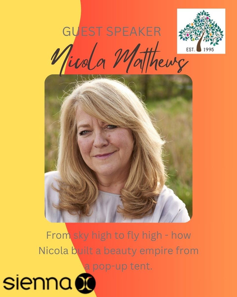 Our guest speaker on 18th June is the Founder of <a href="/SiennaXOfficial/">Sienna X</a> Nicola Matthews.
Nicola will be chatting about how she built her empire from a pop-up tent. There are not many spaces remaining for this event so please book online at: wednesdayclub.org.uk