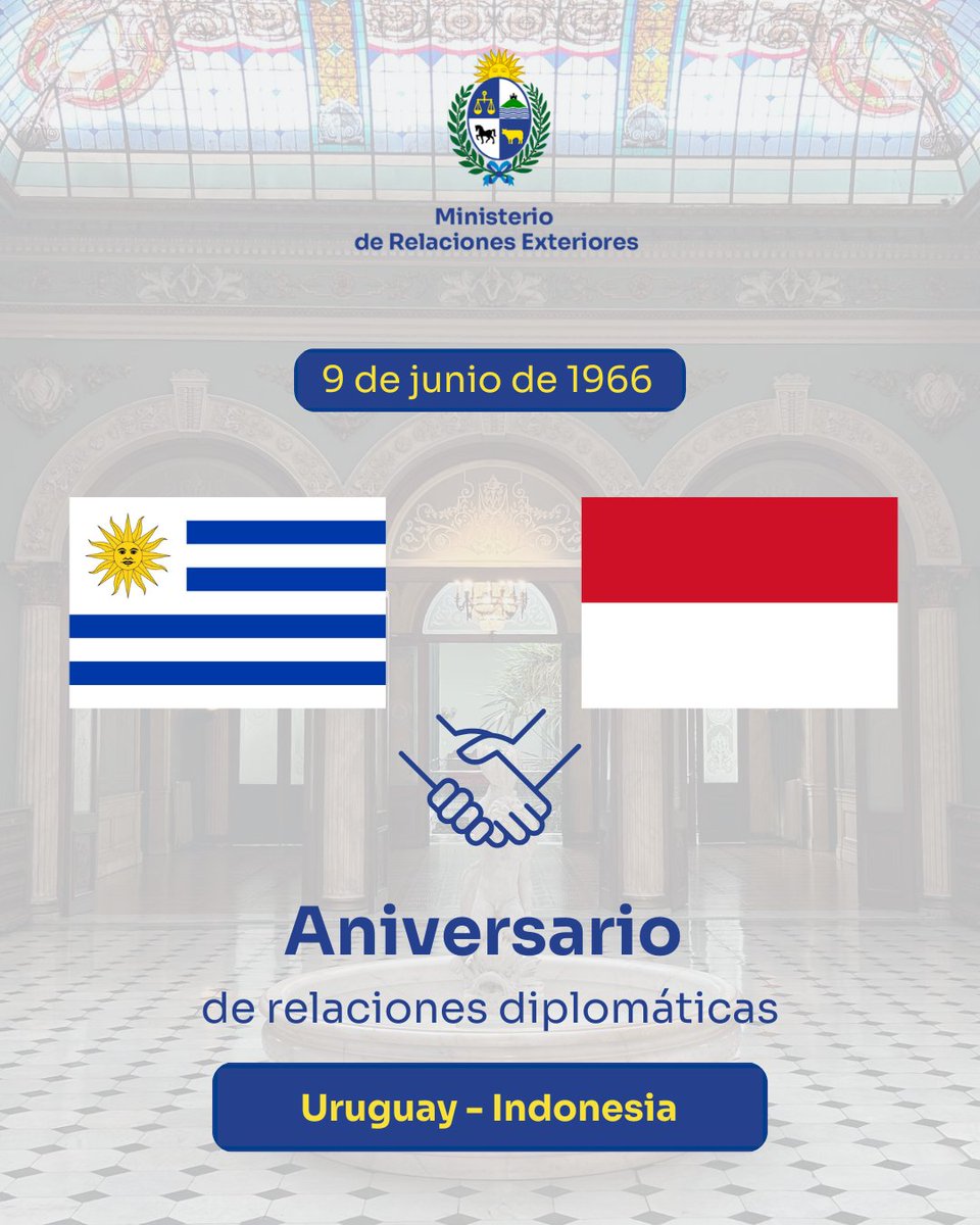 🇺🇾🤝🇮🇩 Hoy cumplimos 59 años de relaciones diplomáticas con la República de Indonesia.