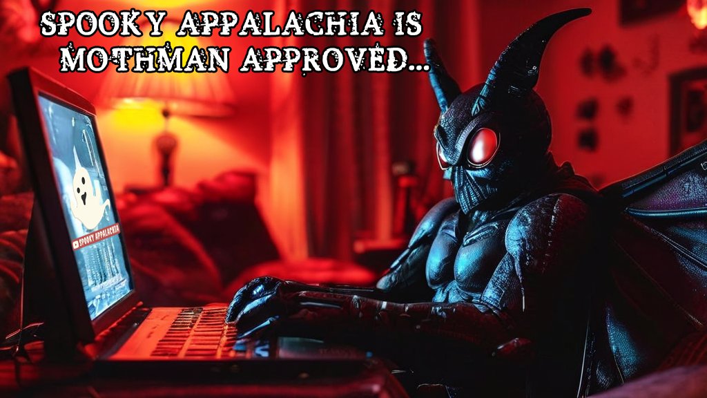 SpookyAppalach1's tweet photo. 👀 Happy #MothmanMonday!
Even Mothman has subscribed to Spooky Appalachia 👻📺
Have you?
Don't miss out on the creepiest tales from the mountains and beyond…

#SpookyAppalachia #Mothman #Paranormal #CryptidTwitter #AppalachianFolklore #TrueGhostStories https://t.co/9CUVYKj74p