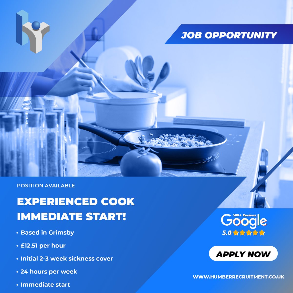 🚨 Immediate Start! Sick cover needed for an experienced Cook in Grimsby!

🧑‍🍳 Cook
📍 Grimsby
📆 Temp cover (2–3 weeks)
💷 £12.51/hr
🥘 Experience essential

Call 📞 01472 729768 or email 📧 vacancies@humberrecruitment.co.uk now!

#Cook #Chef #GrimsbyJobs #Temp #PartTime