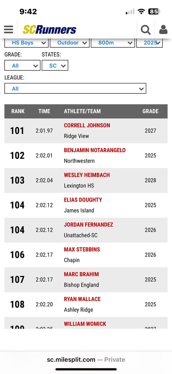 corell_johnson1's tweet photo. I am blessed to say I’m finishing my track season ranked #101 in the state for the 800m and #14 in my class on to cross country and junior year 🔜 https://t.co/GOQKhOSXC5