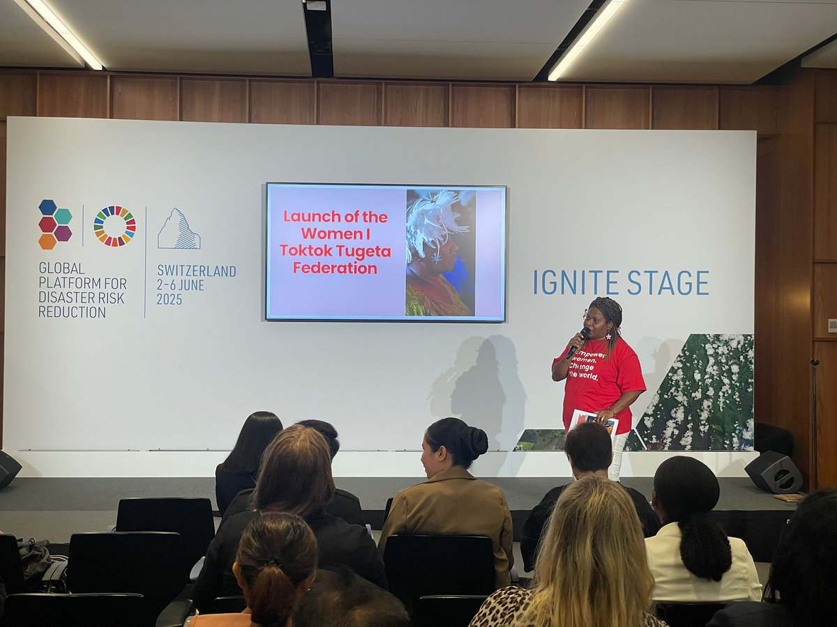 Women's Peace & Humanitarian Fund (@wphfund) on Twitter photo It’s women like our partner <a href="/FloraVano/">flora vano</a> who are on the frontlines of the #ClimateCrisis, driving change & building community resilience.
At #GP2025, she called 4 the inclusion of women of all identities in climate preparedness, response & recovery.
"Nothing about us without us!" It’s women like our partner <a href="/FloraVano/">flora vano</a> who are on the frontlines of the #ClimateCrisis, driving change & building community resilience.
At #GP2025, she called 4 the inclusion of women of all identities in climate preparedness, response & recovery.
"Nothing about us without us!"