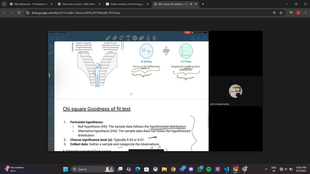 ds_sonalikumari's tweet image. Day 152 of my learning journey
Today, I explored QQ Plot and PP Plot — powerful graphical tools to assess whether data follows a particular distribution. Visualization really helps in understanding data behavior! 📈✨
#LearningJourney #DataVisualization #QQPlot #PPPlot