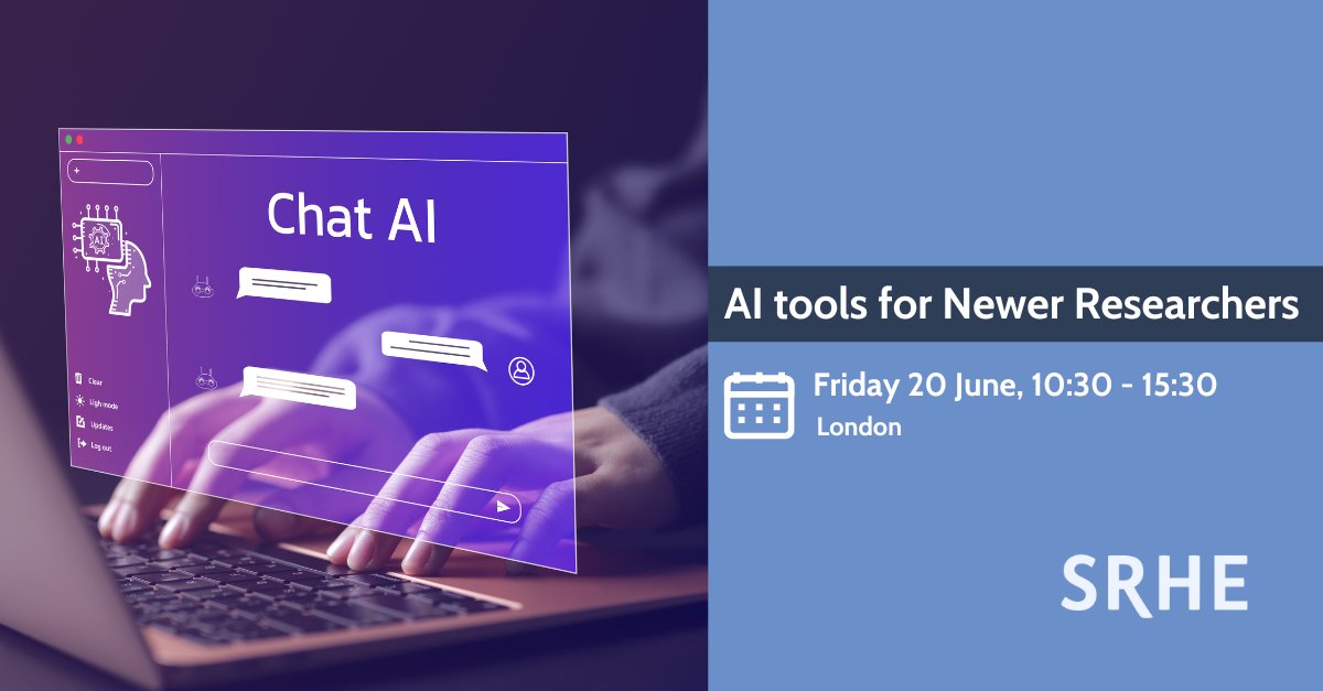Join us at this upcoming workshop on 20 June to explore AI and the current thoughts, practice, and applications of AI tools in higher education research. Register here: srhe.ac.uk/civicrm/?civiw…
#AI #AITools #NewerResearchers #HigherEducationResearch