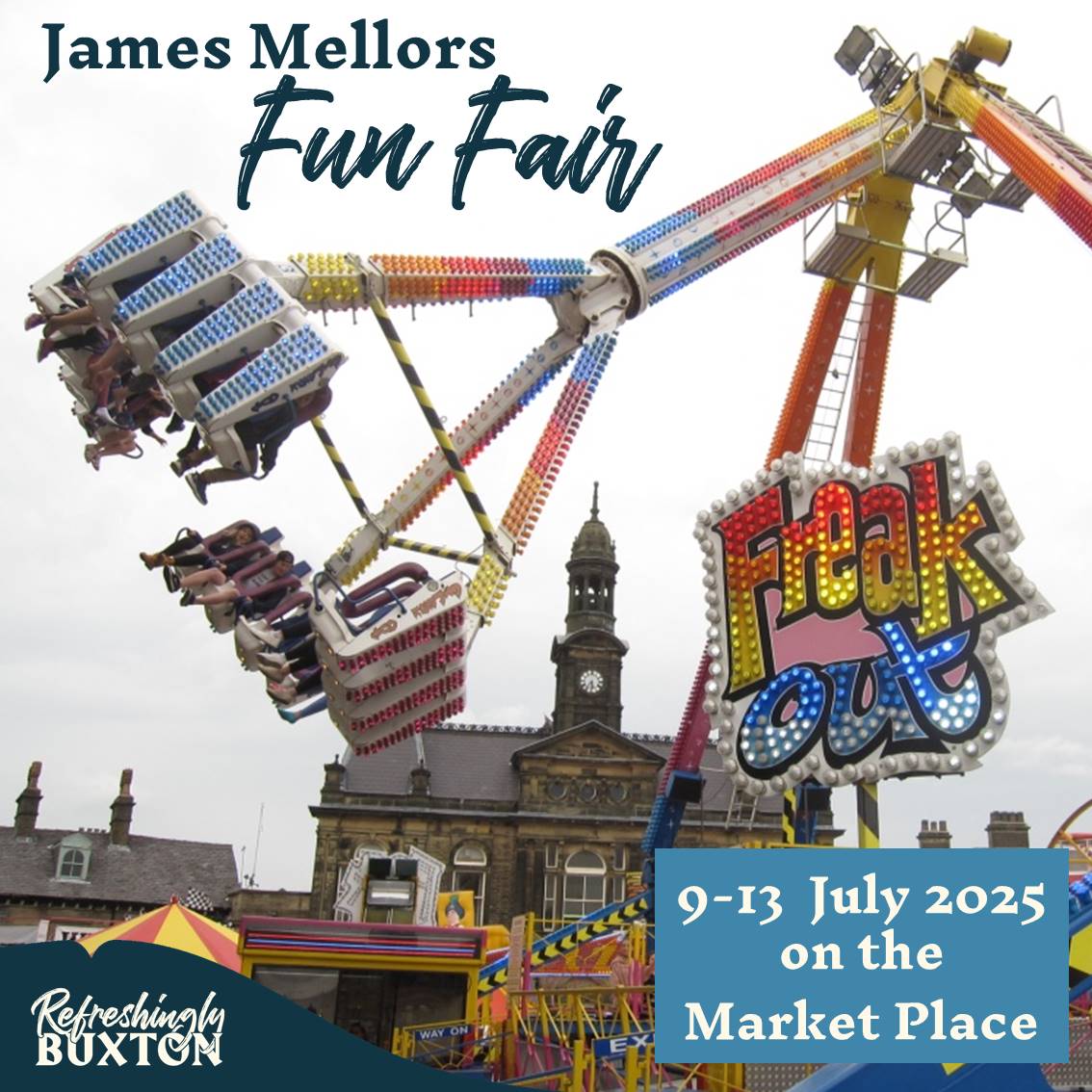The fun fair opens tomorrow!
🥳🎫🎰🎠🎡🎢🪙🚂🧸🎈🎉🎶🌭🍟🍭🍥🤩🫨😵💫😣🤢

More info ➡️ visitbuxton.co.uk/festivals/buxt…

#WhatsOnBuxton #BuxtonFestival #Buxton2025 #Buxton #HigherBuxton #HighPeak #PeakDistrict #Derbyshire #welldressing #funfair #RefreshinglyBuxton